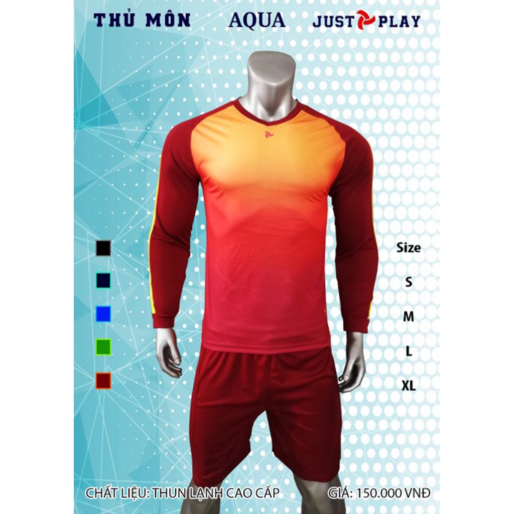 [Chính hãng JUSPLAY] Quần áo thủ môn aqua, Quần áo đá banh, Quần áo thể thao