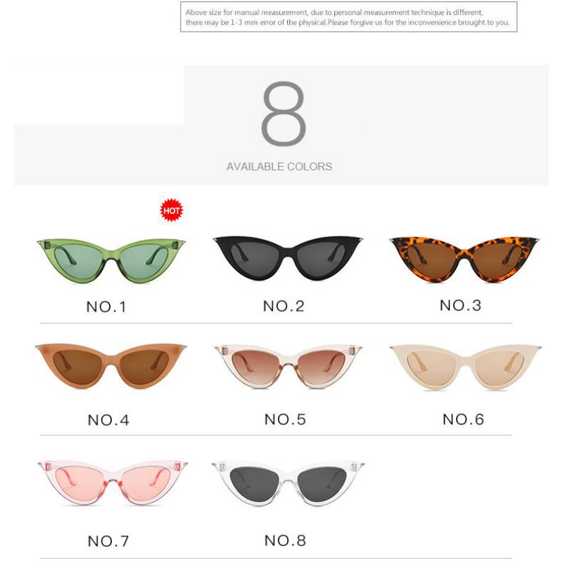 Kính Mát Mắt Mèo Gọng Nhỏ Thời Trang Phương Tây Cho Nữ