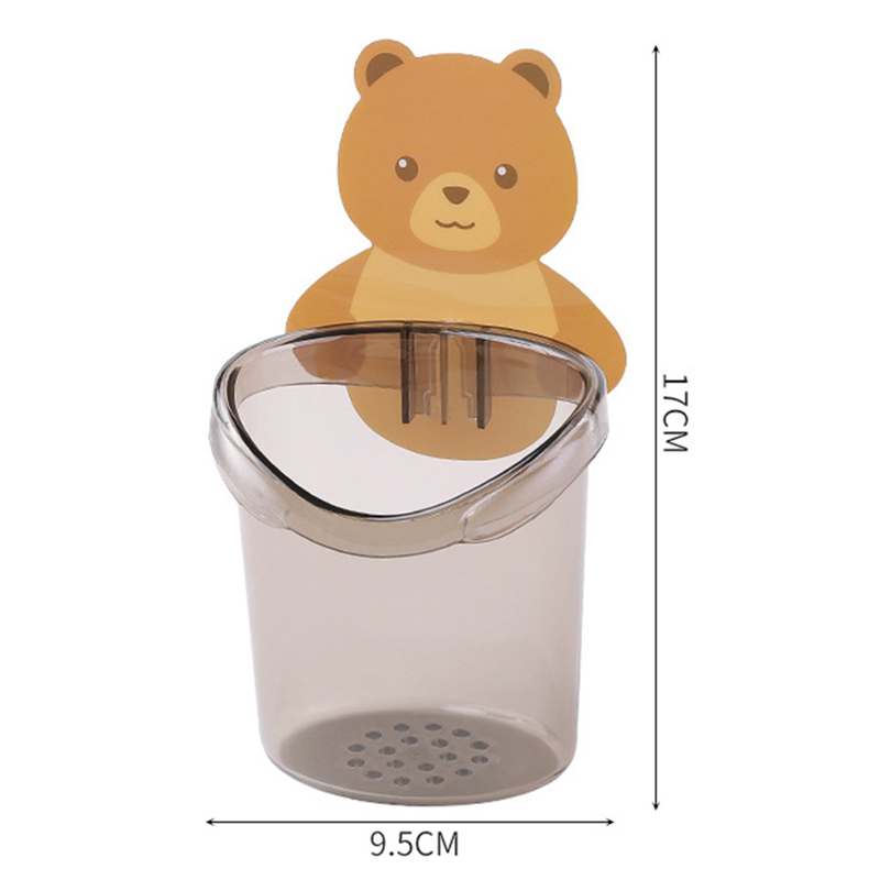 Cốc Dán Tường Nhà Tắm Hình Gấu Nâu Dễ Thương - Cốc Đựng Bàn Chải Đánh Răng - Cốc Hình Gấu
