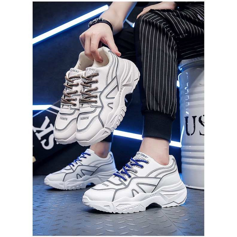 Giầy Sneaker Nam Đế Cao 6cm OMALLl Dây Giày 2 màu siêu chất