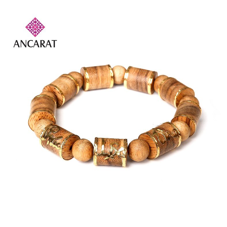 Vòng gỗ trầm bọc vàng phong thủy - Sức khỏe - Bình an - Ancarat