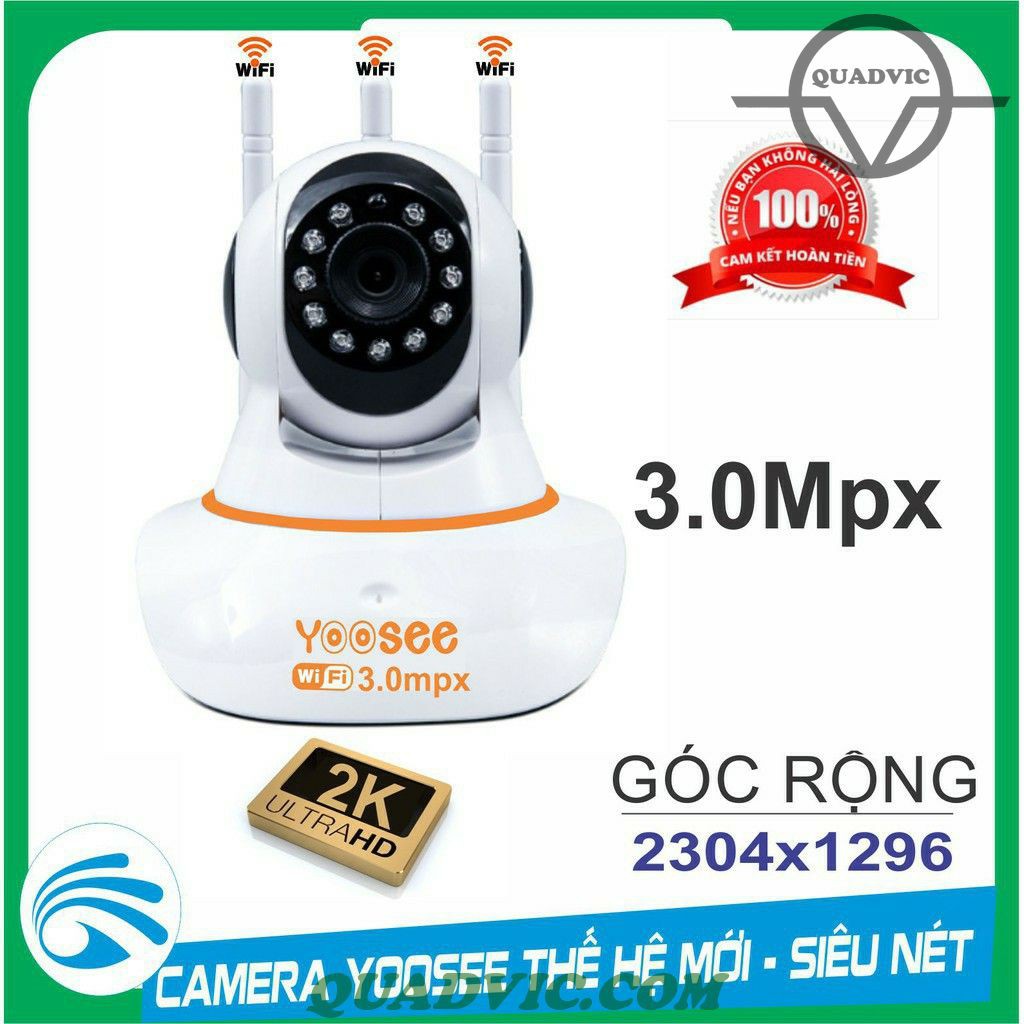 Camera IP Yoosee 3 Anten 3.0Mpx Thế Hệ Mới Bảo hành 6 tháng QUADVIC.COM N00231