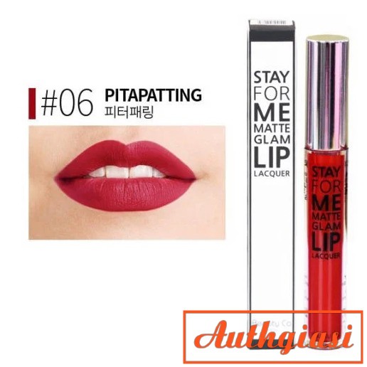 Son Kem màu Đỏ Dâu Ngọt Ngào Nữ Tính Siêu Lì Beauty Co Stay For Me 06 Pitapatting