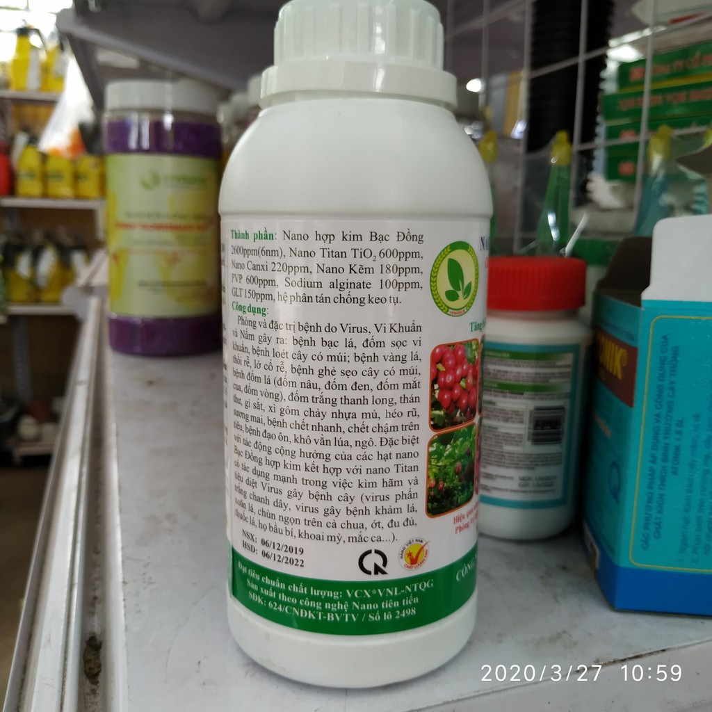 Nano Bạc đồng Super 500ml- Phòng trừ bệnh do Virus, Vi khuẩn và Nấm gây ra