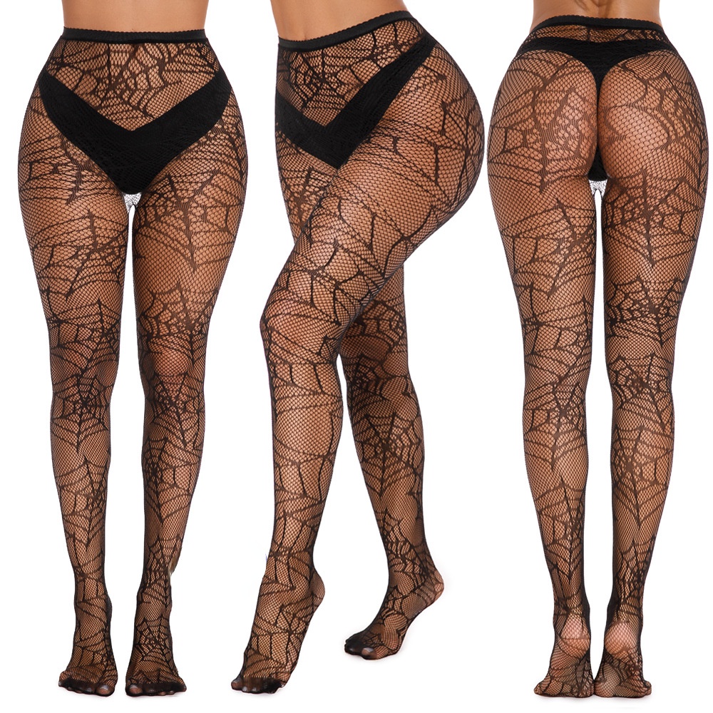 Tất Lưới Cỡ Lớn Bằng Lụa Phong Cách Halloween Mới