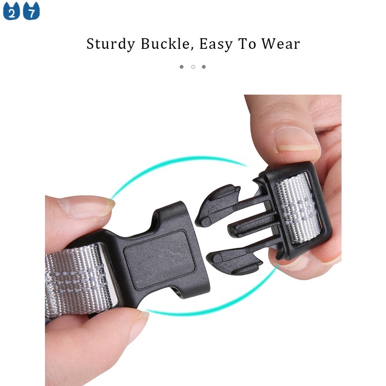 Bộ Yếm Dây Dắt Thú Cưng Đi Dạo Bằng Nylon Phản Quang Thoáng Khí Chống Nổ 27 Cái