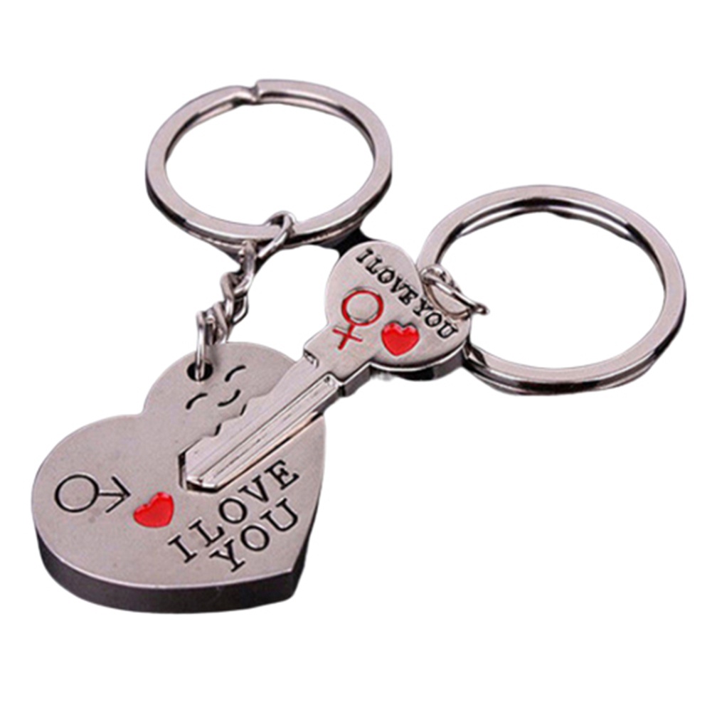 Cặp móc khóa hình trái tim xinh xắn dùng làm quà tặng ngày Valentine