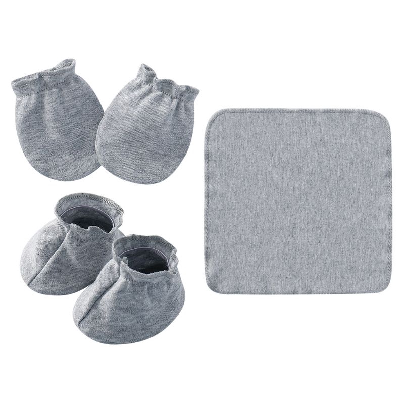 Găng tay+vớ cotton mềm mại chống trầy xước cho bé sơ sinh