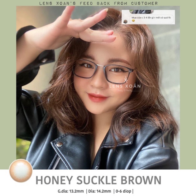 ÁP TRÒNG HONEYSUCKLE BROWN ( LENS XOẮN ): NÂU MẬT ONG TÂY