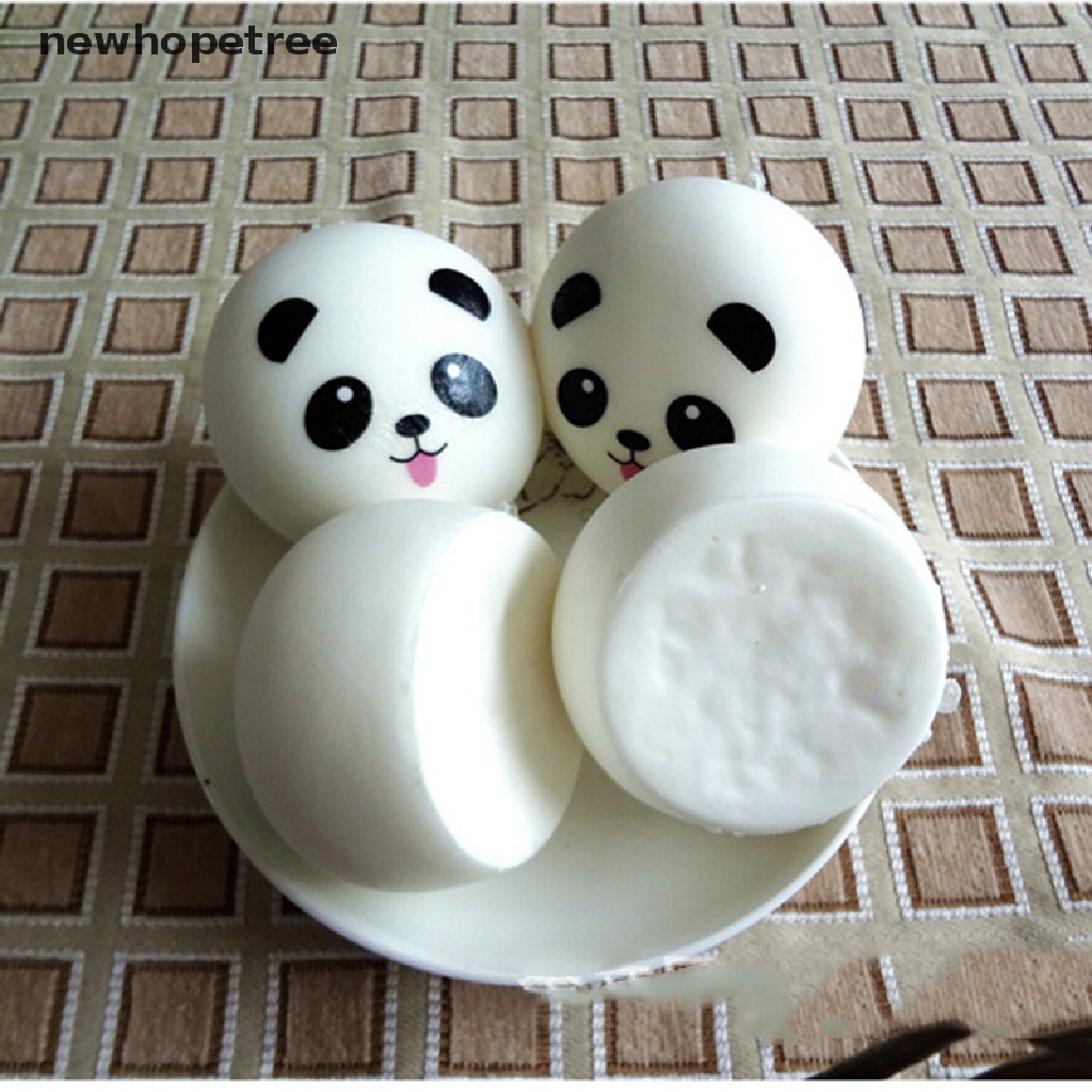 Đồ Chơi Bóp Tay Hình Gấu Trúc 1X 4cm Bằng Nhựa Pu Cho Điện Thoại Di Động / Chìa Khóa