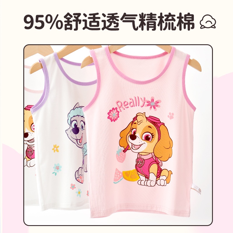 Bộ Đồ 2 Món Bằng Cotton Nguyên Chất In Hình PAW PATROL Dễ Thương Dành Cho Bé Gái
