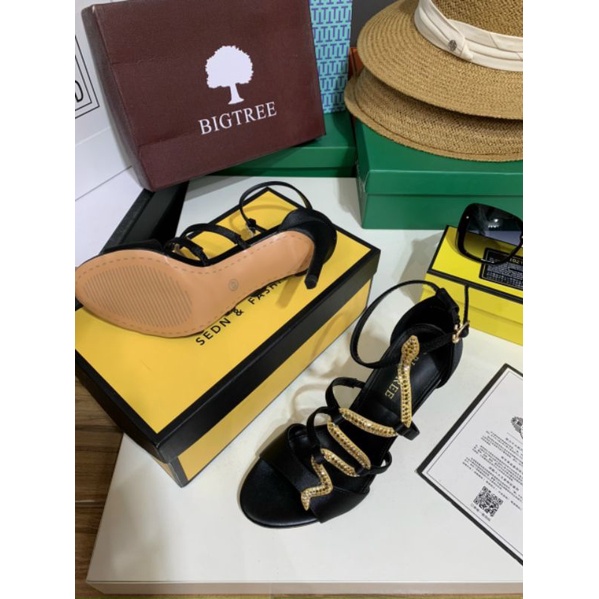 pl(ẢNH THẬT) Sandal Rắn Lụa Satin Mềm Êm Fullbox Cao Cấp