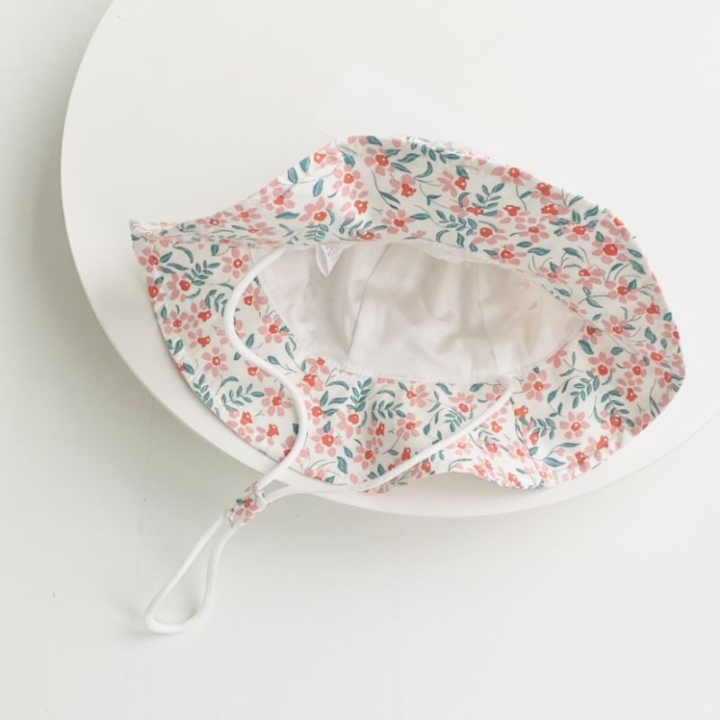 Mũ nón bubket vành vải cotton họa tiết đáng yêu, chất cotton và sợi dệt thoáng mát bé gái 2 đến 4 tuổi.