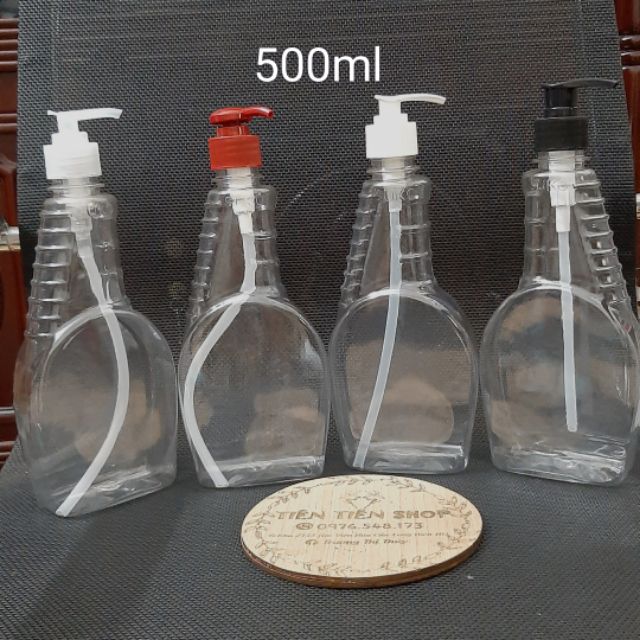 Chai nhựa trong xịt kính 500ml vòi ấn