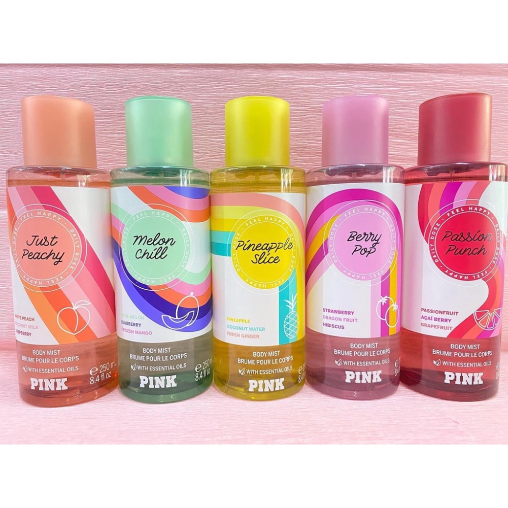 |NEW|  Xịt Thơm Toàn Thân Victoria’s Secret PINK Body Mist  - Sweet Squeeze | Just Peachy | Berry Pop