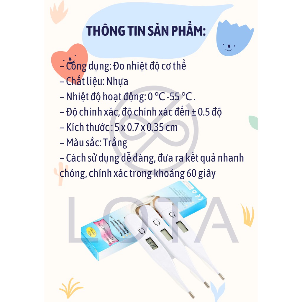 NHIỆT KẾ ĐIỆN TỬ CAO CẤP kiểm tra thân nhiệt độ cơ thể cho bé phòng chống dịch