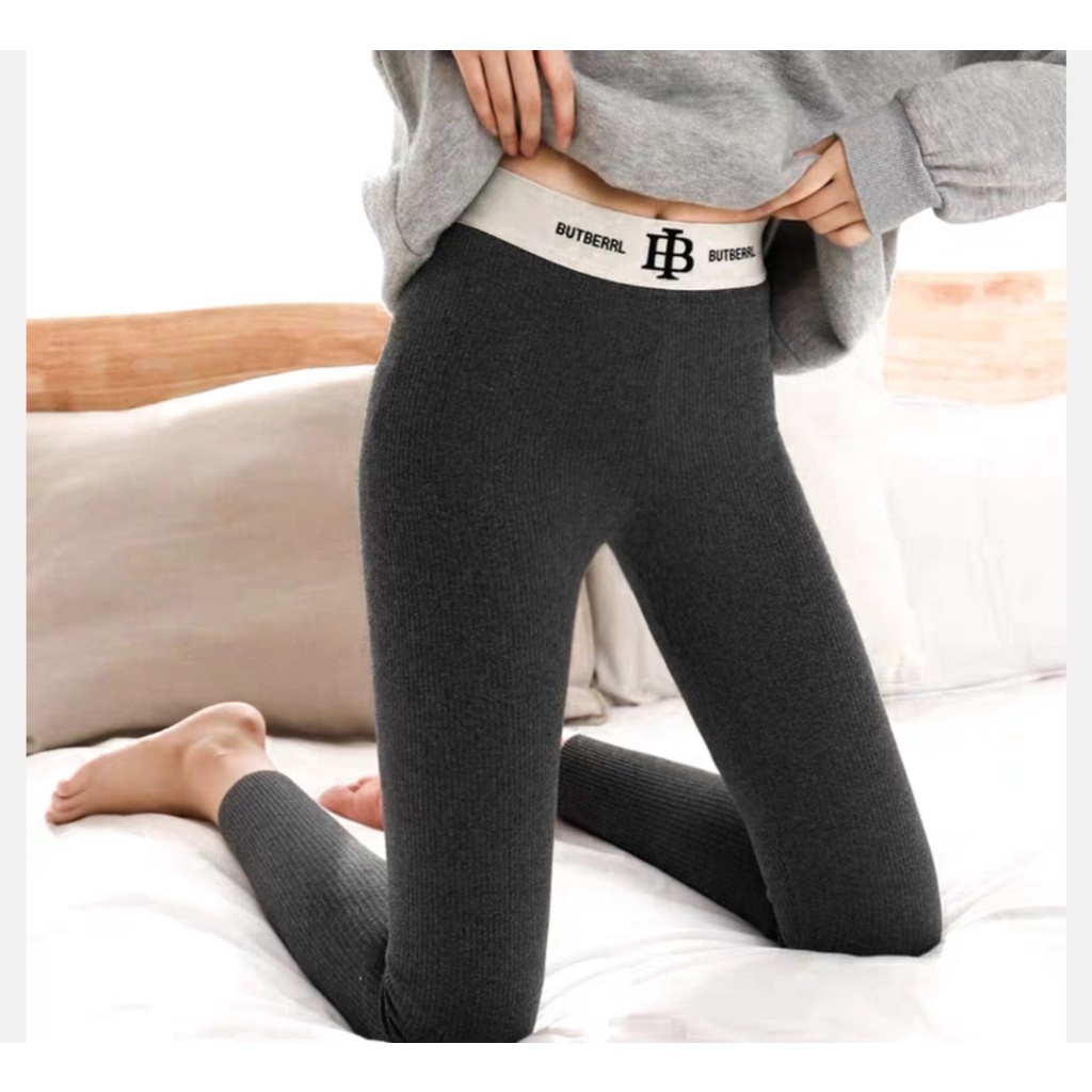 Quần Legging Gân Tăm Cao Cấp Lót Lông Mịn Giữ Nhiệt Cực Ấm Cạp Cao Gen Bụng Có Túi Tôn Dáng Co Giãn