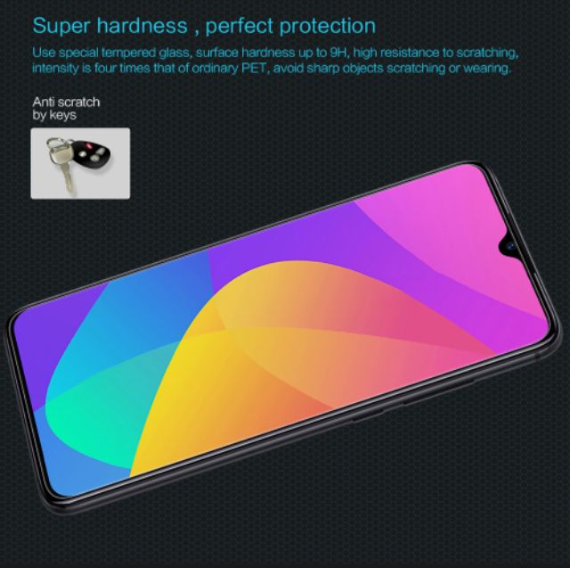 Cường lực Nillkin 9H cho Xiaomi Mi A3 / CC9e trong suốt trơn mượt hạn chế vân ( check code )