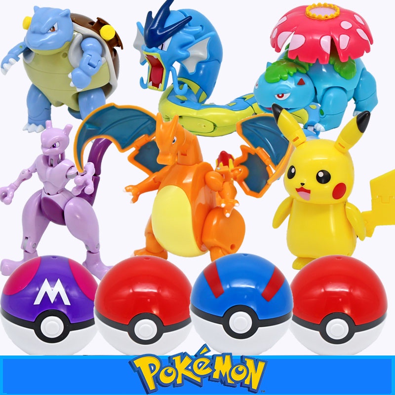 Chính Hãng Pokemon Đồ Chơi Biến Hình Pikachu Charizard Gyarados Di Động Búp Bê Nhiều Màu Sắc Pokémon Quốc Bóng Đồ Chơi Trẻ Em Quà Tặng Sinh Nhật