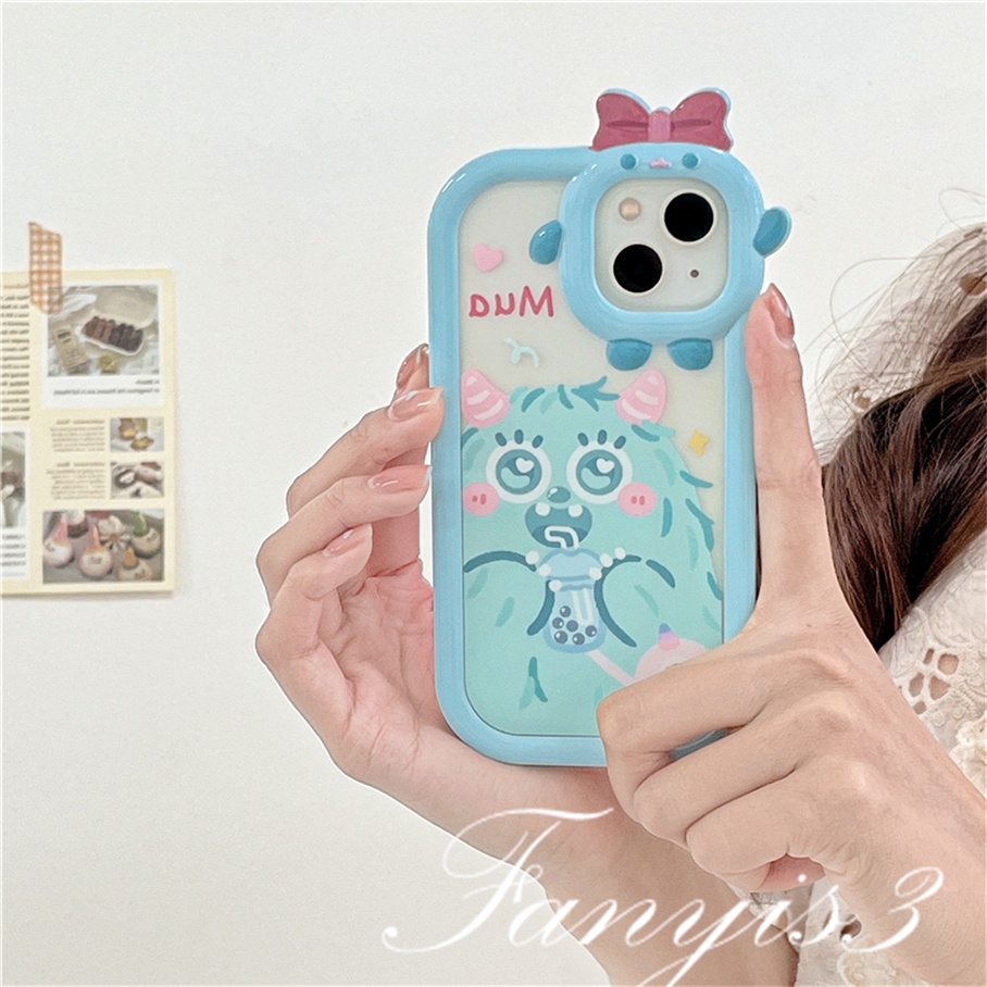 Ốp Điện Thoại Trong Suốt Hình Quái Vật Cho iPhone 14 13 12 11 Pro Max X XR Xs Max 8 7 6 6s Plus SE 2020