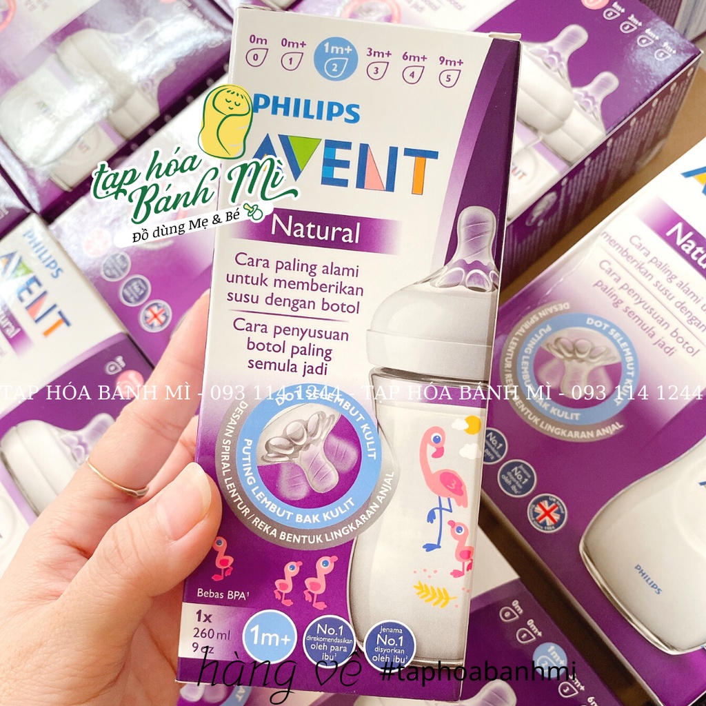 Bình sữa Philips Avent Natural đủ size 125ml - 260ml - 330ml (lẻ và set 2)