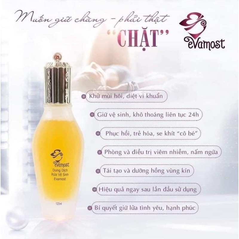 EVAMOST [CHÍNH HÃNG]  EVAMOST - Dung dịch rửa vệ sinh Evamost - Nước rửa phụ khoa Evamost