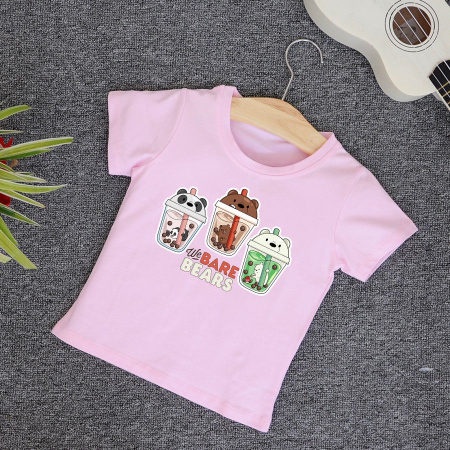 ÁO THUN  WE ARE BEAR GẤU TRẮNG HỒNG PHÔNG NAM NỮ GIA ĐÌNH CẶP ĐÔI CÓ SIZE TRẺ EM CHO BÉ TRAI GÁI AOMIVN