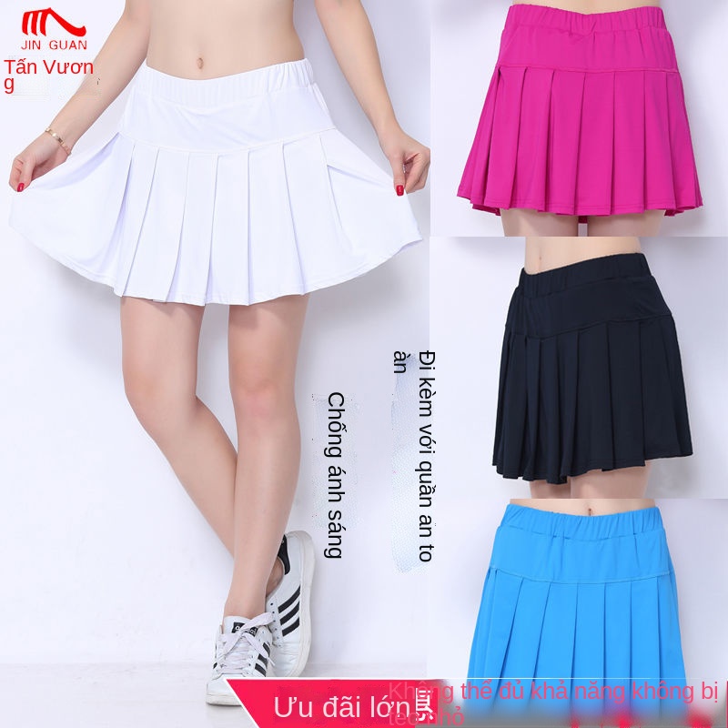 Jinguan mới của Jinguan hoang dã chống phai màu mùa hè của phụ nữ giản dị xếp ly váy ngắn thể thao váy nửa dài váy quần
