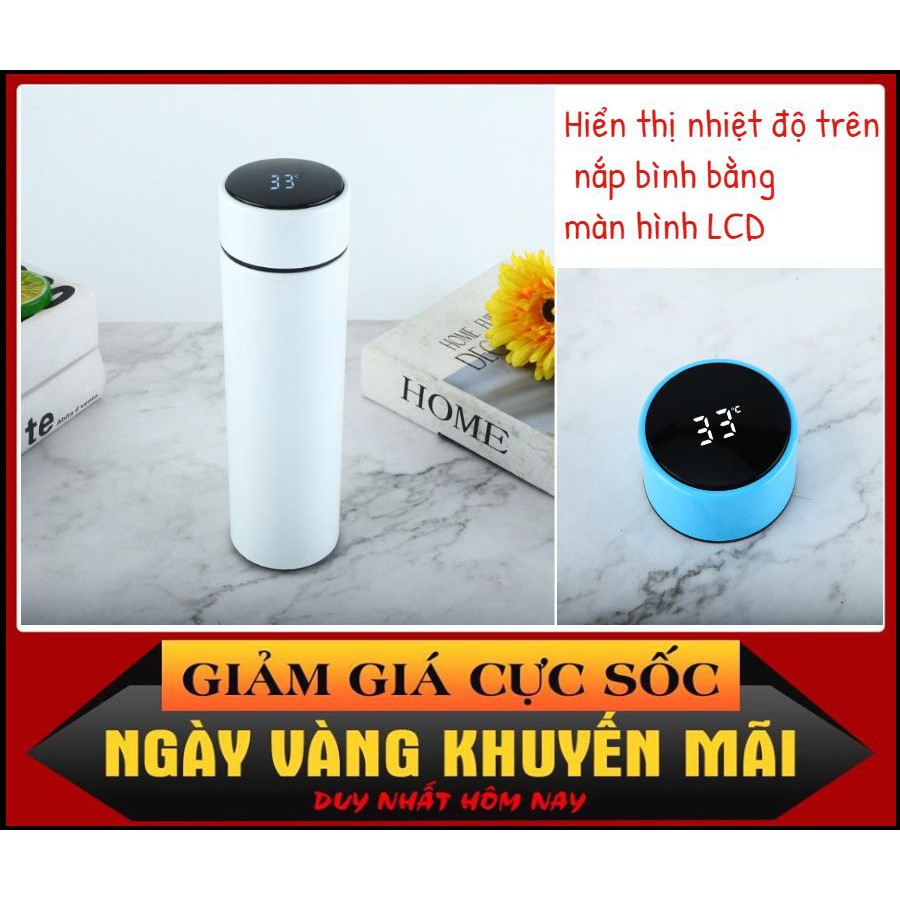 BÌNH GIỮ NHIỆT có nhiệt kế thông minh 500ml - Bình giữ nhiệt INOX hiển thị nhiệt độ led cao cấp nhỏ gọn tiện lợi