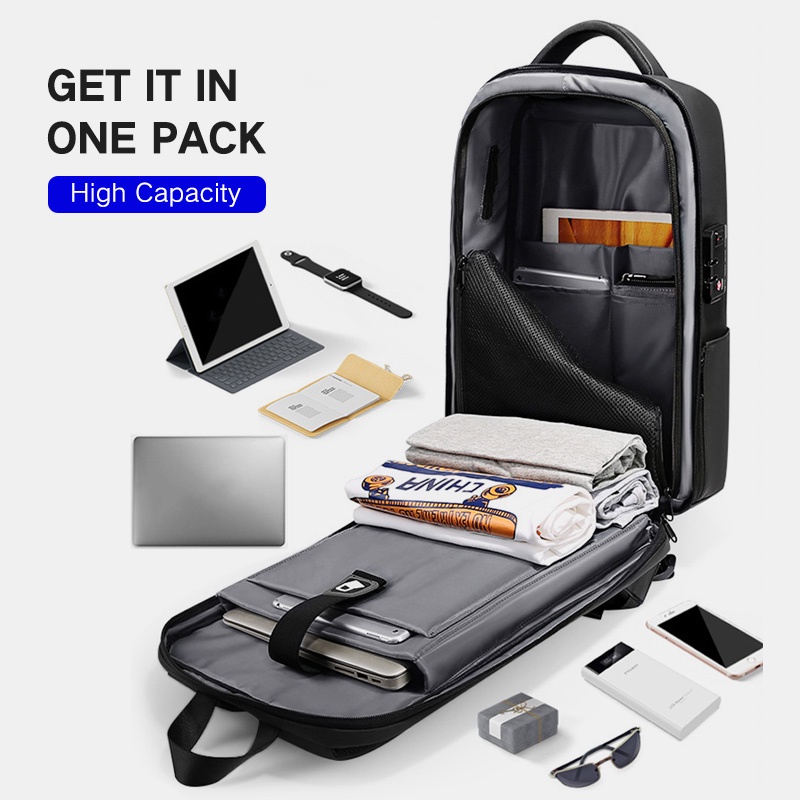 Balo Laptop TSA Thời Trang Chống Trộm Có Cổng Sạc USB 15.6 Inch