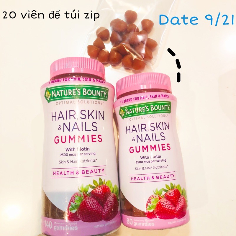 [TÁCH LẺ] Kẹo đẹp tóc Nature’s Bounty Hair Nail, Skin