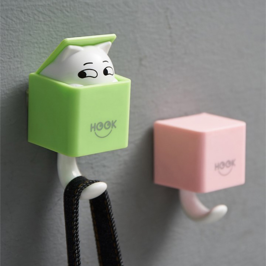 Móc treo chìa khoá, móc dán tường dễ thương mèo gật gù_MEO