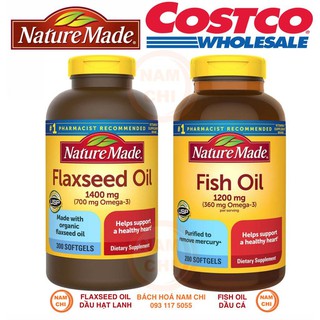 [MẪU MỚI NHẤT] Dầu Hạt Lanh Nature Made Flaxseed Oil 1400mg 300 Viên (CHUẨN COSTCO USA)