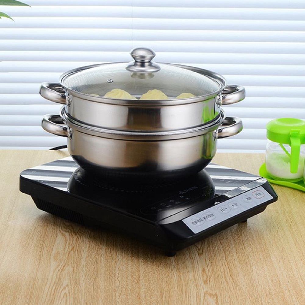 Nồi lẩu Inox 2 tầng 28cm❤️Kèm Xửng hấp❤️ Mã 20020