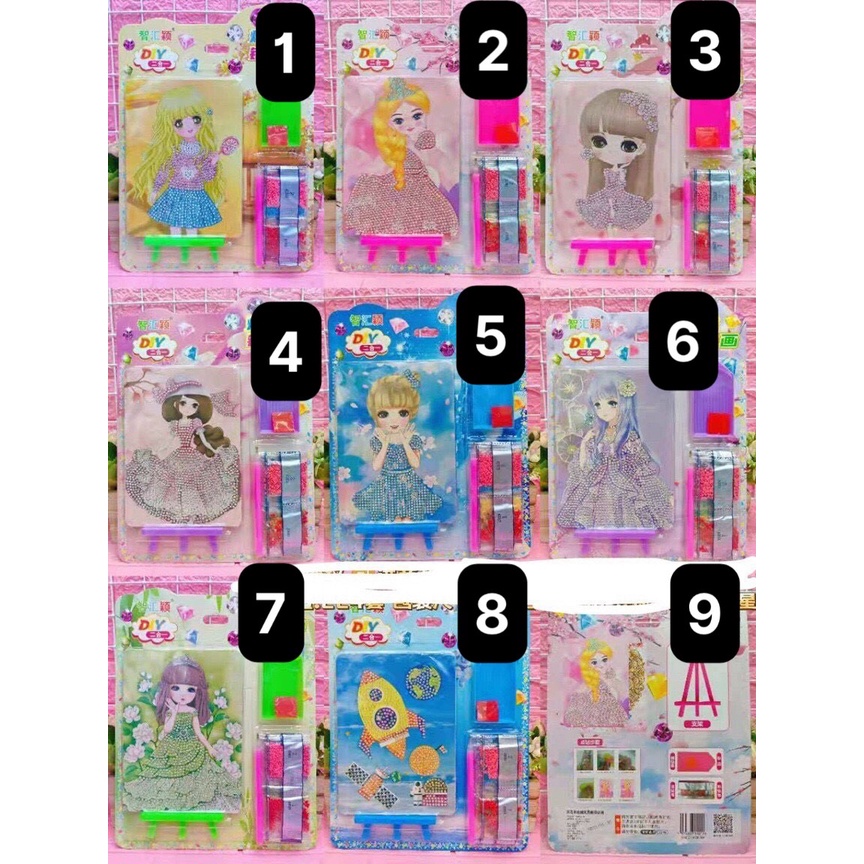 Tranh đính đá khổ to A5, đồ chơi DIY cho bé thủ công, quà tặng độc đáo