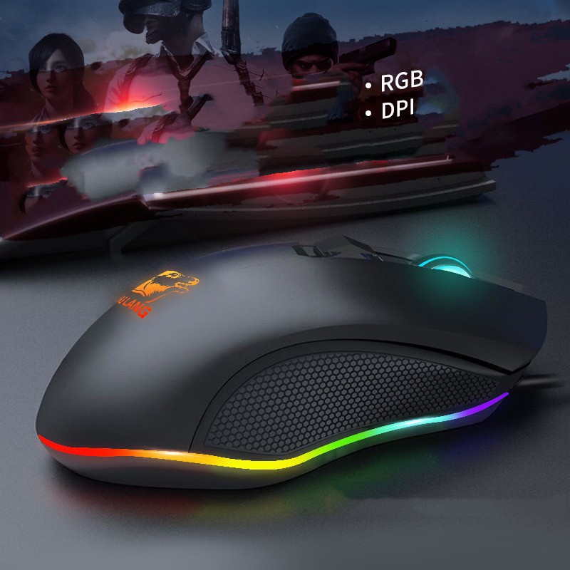 Chuột game thủ Gaming V1 Wolf Black LED RGB - Siêu Bền
