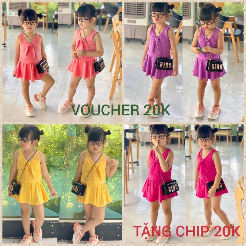 Đầm váy thun bé gái dễ thương cotton mềm mại và thoáng mát haivanco cho bé từ 8 đến 22 kg đi học đi chơi đều đẹp