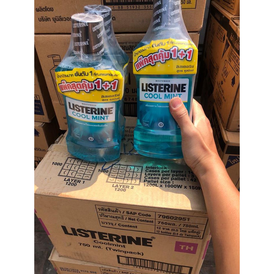 Nước Xúc Miệng Hương Bạc Hà Listerine Cool Mint (750ml+250ml) Thái Lan