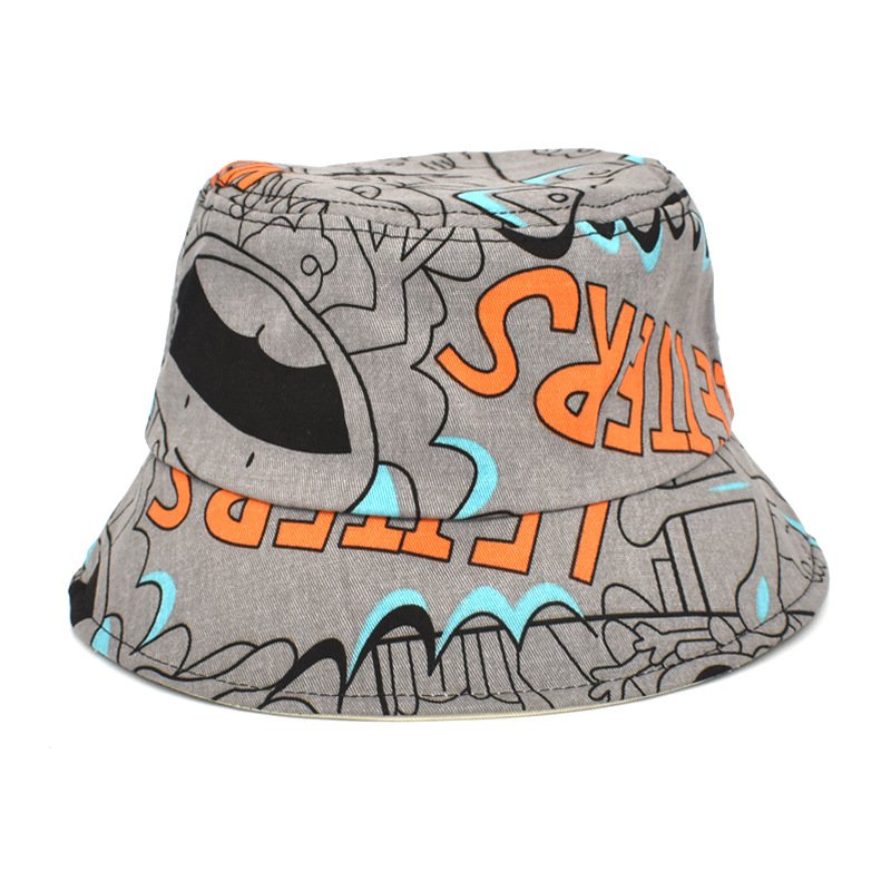 Men's Spring and Summer New Printed Bucket Hat Women's Outdoor Fashion Sun Protection Sun Hat Men's Bucket Hat Fashion