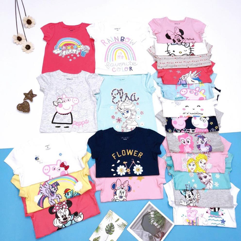 Áo thun cho bé gái, áo phông bé gái chất cotton mềm mát, size 1 - 5 tuổi - BONGKIDS
