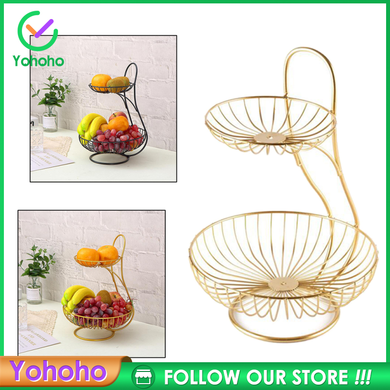 Giá Đỡ 2 Tầng / 3 Tầng Bằng Kim Loại Trưng Bày Trái Cây / Bánh Mì / Rau Củ