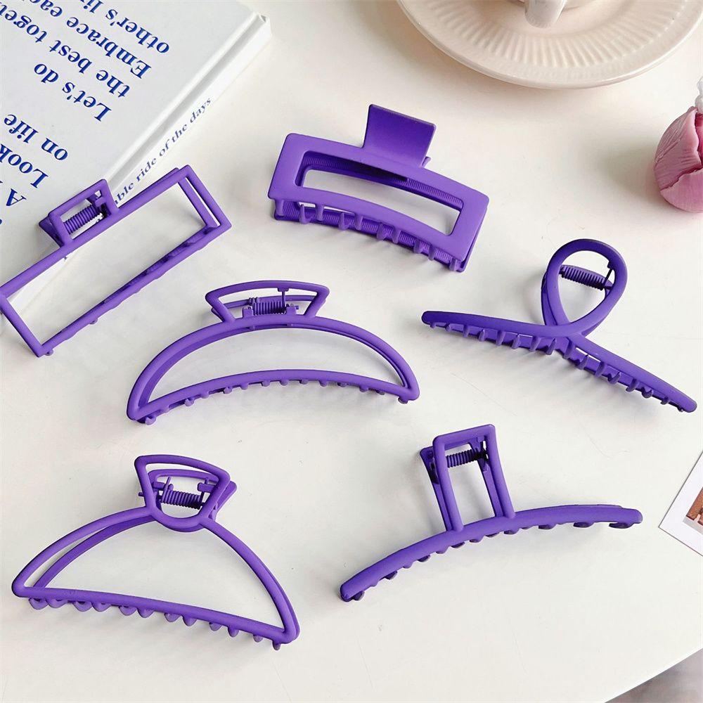 Kẹp Tóc Kim Loại Thiết Kế Hình Học Màu Tím Thanh Lịch