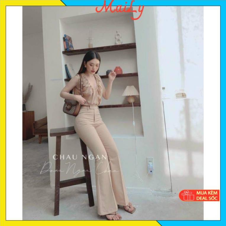 Quần tây ống loe lưng cao - Quần tây nữ ống loe vải tuyết mưa Siêu tôn dáng, mặc là mê | BigBuy360 - bigbuy360.vn