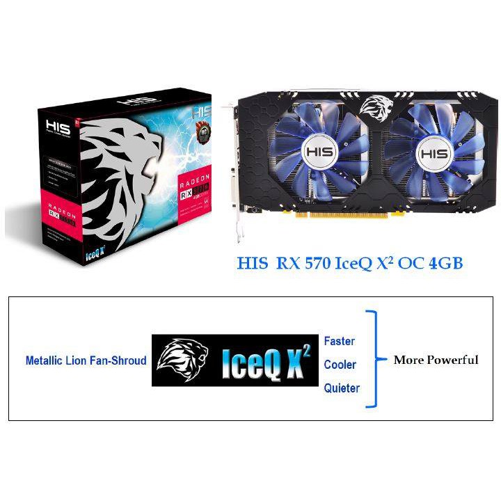 [RẺ VÔ ĐỊCH] Card Màn Hình, VGA HIS RX570 IceQ X² OC 4GB Cũ  Bảo hành 1 Tháng 1 đổi 1 | WebRaoVat - webraovat.net.vn