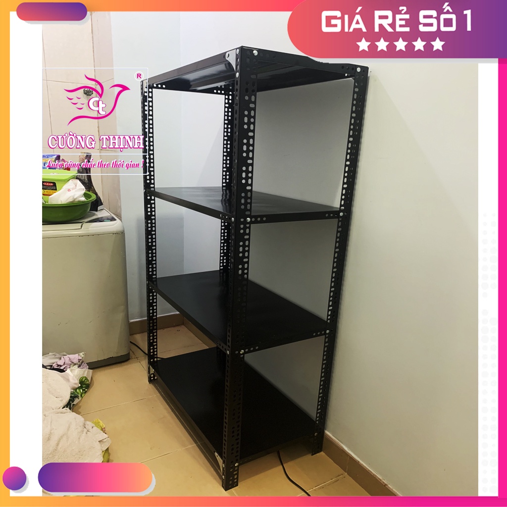 Kệ sắt trưng bày 4 Tầng, Cao 1m5 x Dài 1m2 x Rộng 40cm, Kệ sắt v lỗ
