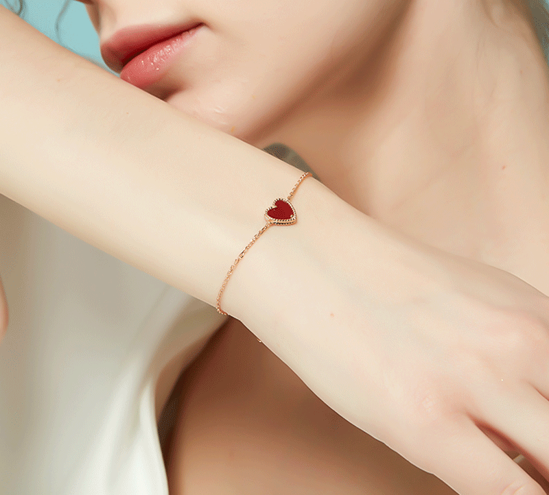 Vòng Tay Kim Loại Mặt Trái Tim 3 Màu Thời Trang Cho Nữ