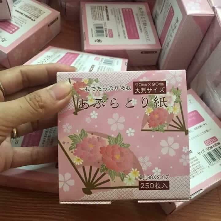 Set 250 tờ giấy thấm dầu da mặt, thấm mồ hôi mặt Hàng Nhật (Made in Japan)