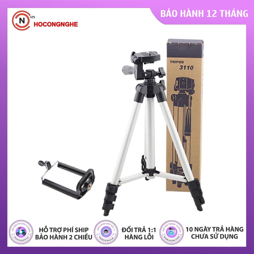 Gậy TRIPOD 3110- 3 chân kéo dài được và giá đỡ điện thoại-Hàng Chính Hãng