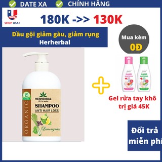 Dầu gội thảo dược giảm gàu chống rụng mượt tóc HERHERBAL ❤️FREESHIP❤️chứa dược liệu sạch và tinh dầu thiên nhiên 316g