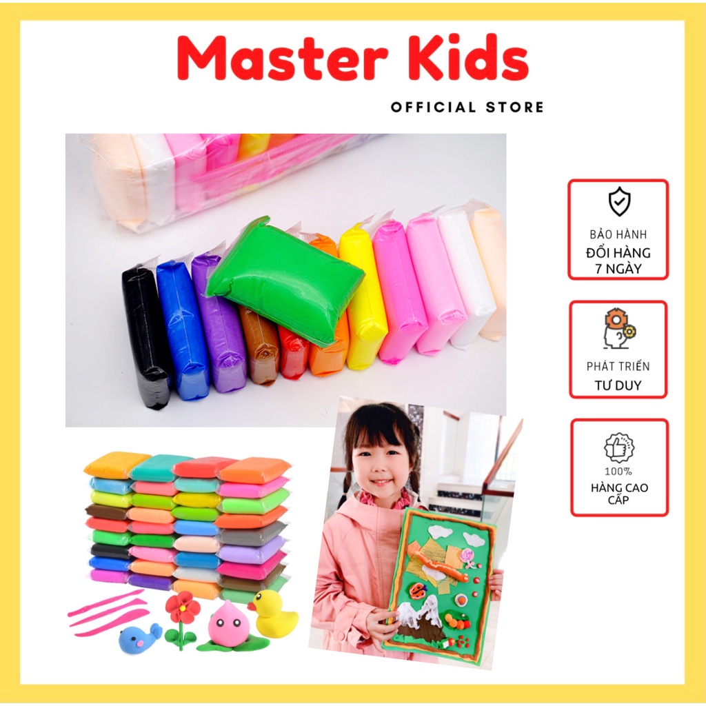 [Đồ chơi DIY] Đất sét, đất nặn tự khô siêu nhẹ an toàn cho trẻ nhỏ, giúp bé thoả sức sáng tạo Master Kids
